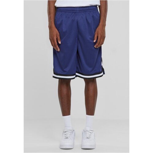 Urban Classics Men's Stripes Mesh Shorts - Navy Blue/Black/White Cene