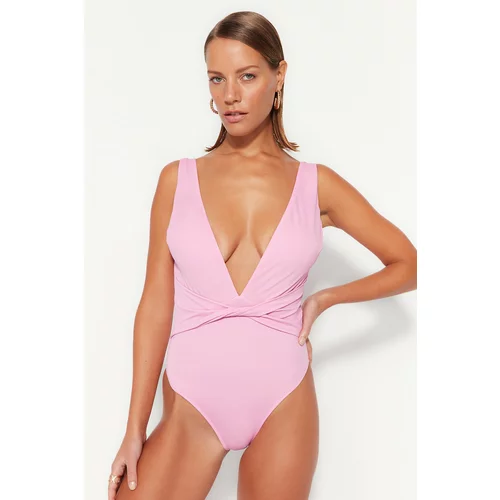 Trendyol Deep-clearing Clasp, Knotted Regular Leg Swimsuit