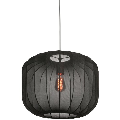 Anne Light & Home Japandi viseča svetilka črna s tekstilnim odtenkom 45 cm - Sable Cene