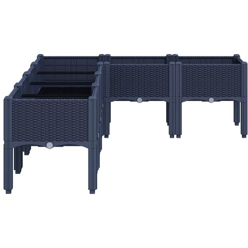  Vrtna sadilica s nogama plava siva 160 x 120 x 42 cm PP Slike