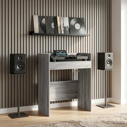 Dj stol Siva Sonoma 82 x 45 x 102 cm Konstruirano drvo - Siva Sonoma 82 x 45 x 102 cm Slike
