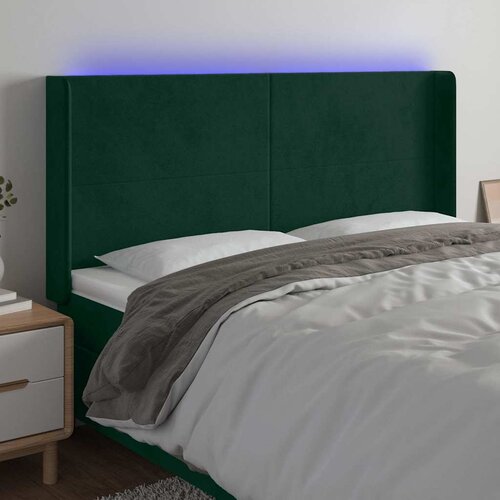  LED uzglavlje tamnozeleno 203 x 16 x 118/128 cm bar&scaron;unasto Cijene