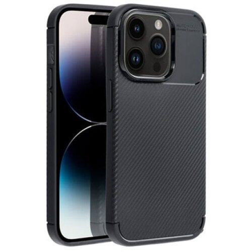  silikonska futrola auto focus line (carbon premium) za iphone 14 pro (6.1) crna Slike