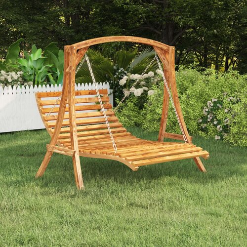  Gugalna postelja trden ukrivljen les s tikovino 143x120x65 cm Cene