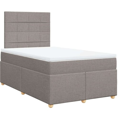 VidaXL Krevet s oprugama i madracem smeđesivi 120 x 190 cm od tkanine Slike