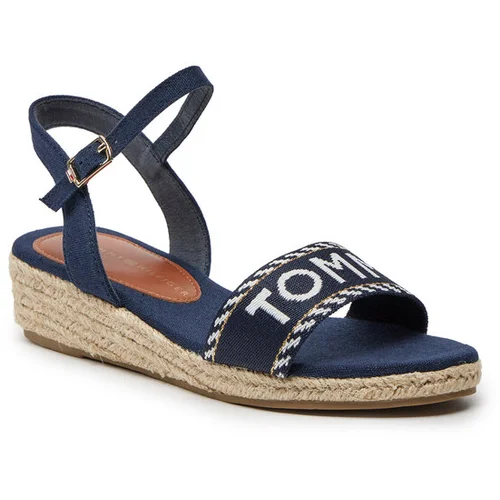 Tommy Hilfiger Espadrile Rope Wedge Sandal T3A7-33287-0890 Mornarsko modra