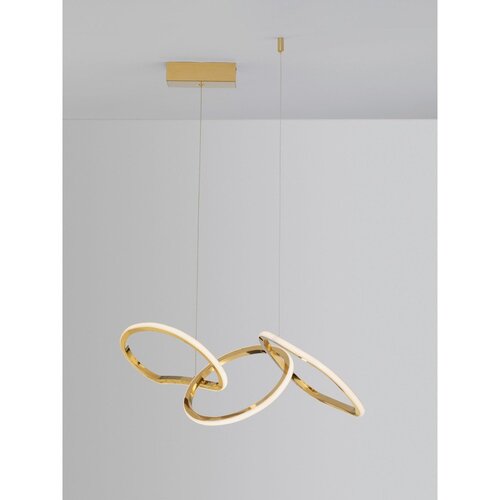 Nova Luce Aluminijasta LED zatemnitvena viseča svetilka v zlati barvi Girish &amp;ndash; Slike