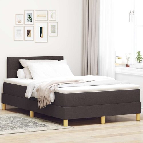 Box Spring postelja z vzmetnico Temno rjava 120x200 cm Tkanina, (22081181) Slike