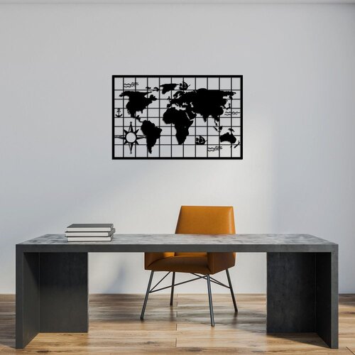 Wallity Dekorativni metalni zidni pribor World Map 7 Slike