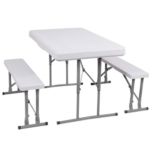  Set za catering stol + klupe 105 x 65 x 69 cm bijeli Slike