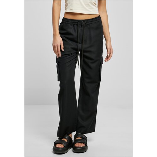 UC Ladies Women's Trousers Vicose Straight Leg Cargo - Black Cene
