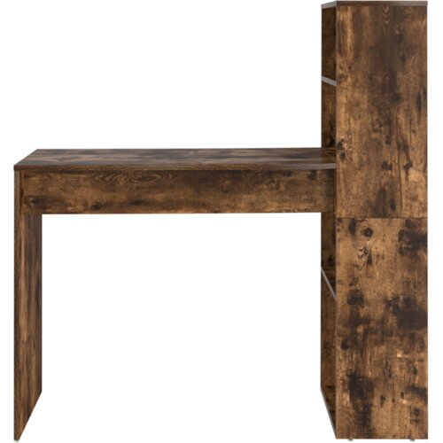 VidaXL Stol s pohranom dimljenog hrasta 113x54x120 cm Konstruirano drvo Slike
