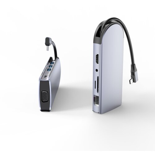 INF 9-v-1 usb-c zvezdi&amp;scaron;če s hdmi, polnjenjem pd in bralnikom kartic sd/tf, (21778797) Slike