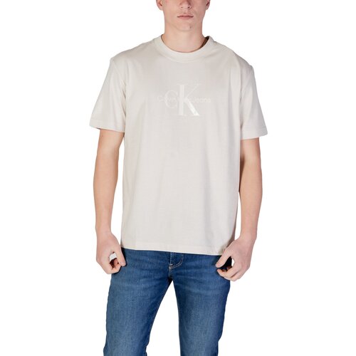 Calvin Klein Jeans Polo majice dolgi rokavi SHINY MONOLOGO TEE J30J327109 Bež Cene