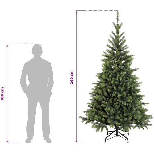  Umjetno božićno drvce s nogom 240 cm PVC i metal Zelena - 240 cm bez LED svjetala Slike