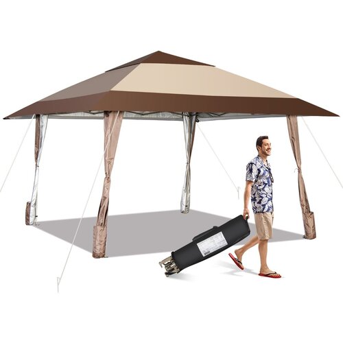 Costway Zložljivi vrtni &amp;scaron;otor bež 3x3m, (5000249811) Slike