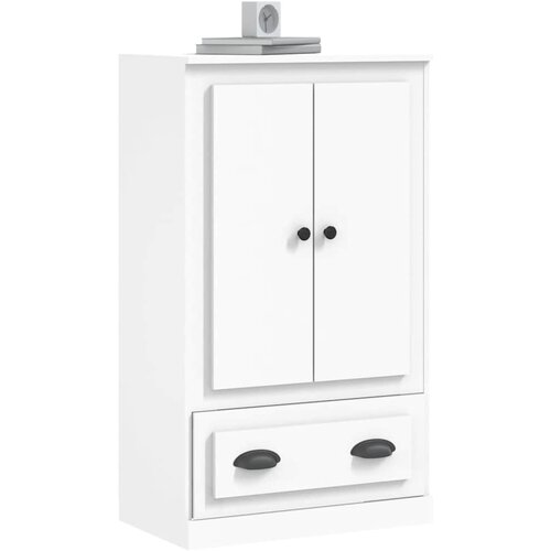  Visoka komoda bijela 60 x 35,5 x 103,5 cm od konstruiranog drva Slike