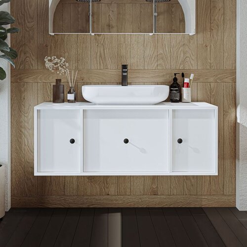 Hanah home kupatilski ormarić sa lavaboom 2562, 120 cm, beli Cene