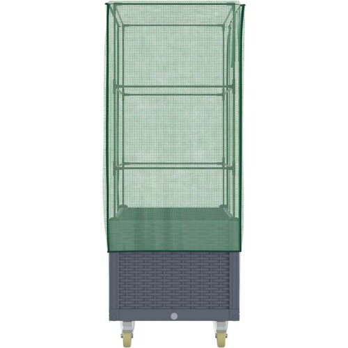 VidaXL Povi&amp;scaron;ena gredica s pokrovom i kotačima 80 x 50 x 182 cm Slike