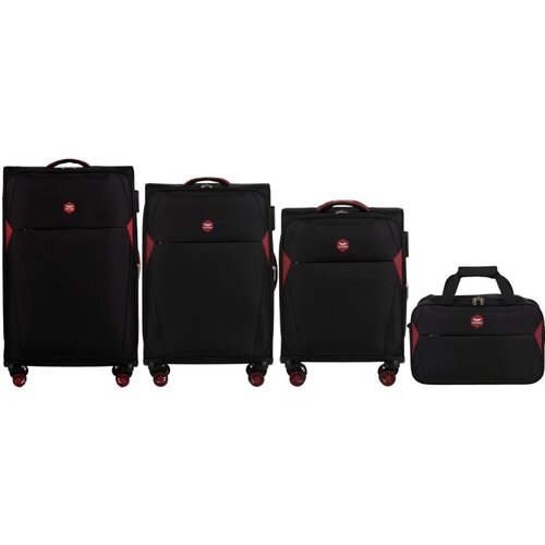  Set krila od 4 kofera, crno/crveni Slike