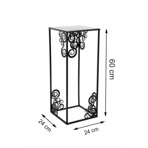  Stalak za cveće 60x24 cm, elegantne crne boje Slike