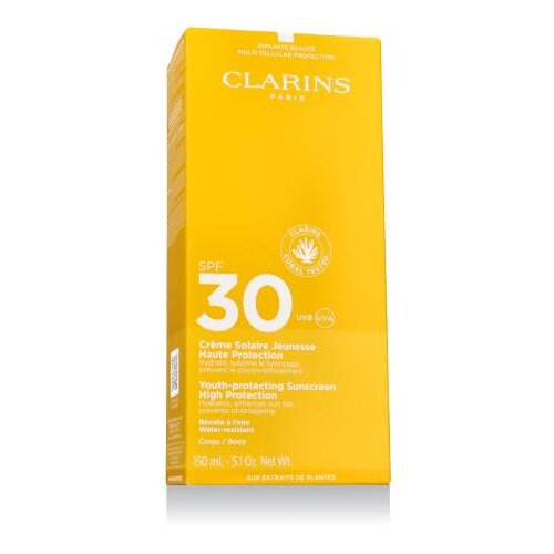 Clarins Sun Care Youth-Protecting Body Sunscreen SPF30 vodootporan proizvod za za&amp;scaron;titu od sunca za tijelo za sve vrste kože 150 ml Slike