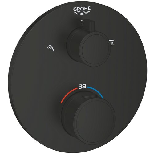 Grohe grohtherm termostatski mešač sa prebacivačem i stop ventilom matt black 1022082430 Cene