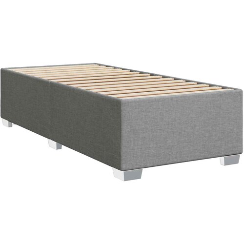  Krevet s box springom, madracem i LED-om Svjetlosiva Tkanina Slike
