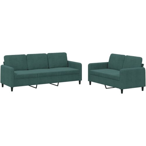 Maison Chic Sedežna garnitura - kavč 2-delna temno zelen žamet, (21728292) Cene