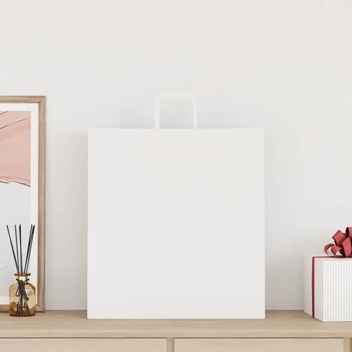  Papirnate vrećice 250 kom s ručkama bijele 45x17x48 cm Slike