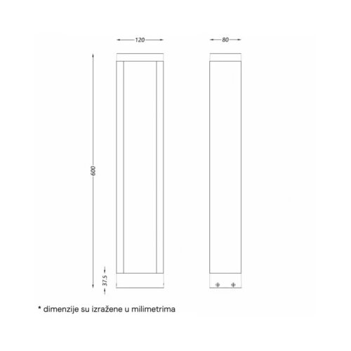 Dawn led svetiljka 0229-600 stubna 10W 3000K IP65 siva Slike