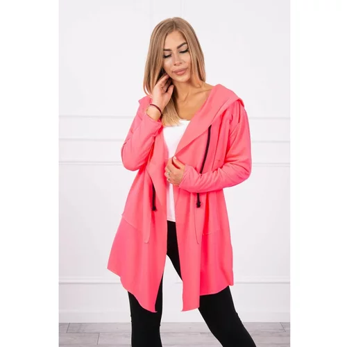 Kesi Cape with a loose hood pink neon