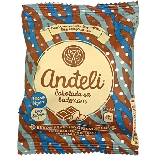  ovseni kolač anđeli čokolada sa bademom 50g Slike