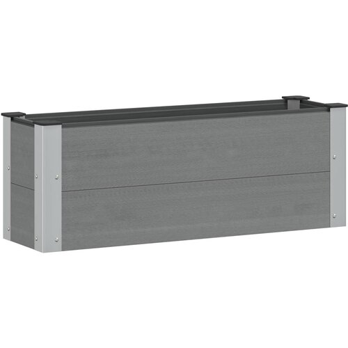 vidaXL Povišena gredica - Vrtna gredica Siva 100 x 30 x 36 cm WPC i aluminij - 100 x 30 x 36 cm Siva Cene