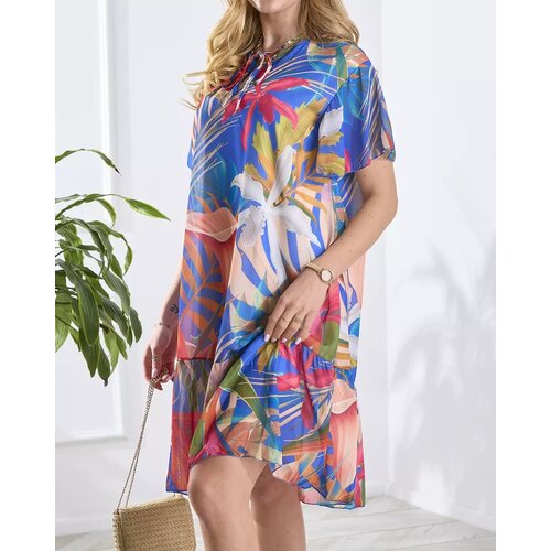 Resti Floral cobalt women's lined dress - Clothing Cene