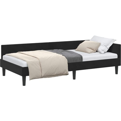  Kutni okvir kreveta s uzglavljem Crna 80 cm x 200 cm Bar&amp;scaron;un Slike