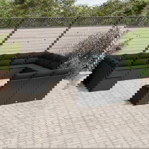 vidaXL 13-dijelni set vrtnih sofa s jastucima poliratan crni Cijene