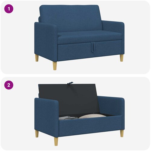 SOFA s pohranom Plava 122 x 78 x 87 cm Poliester Slike