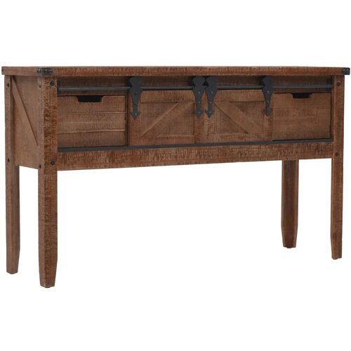 VidaXL Konzolni stol od masivne jelovine 131 x 35,5 x 75 cm smeđi Slike