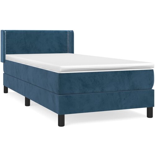 vidaXL Box spring postelja z vzmetnico temno modra 100x200 cm žamet, (20900874) Cene