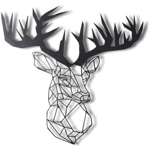Wallity Zidna dekoracija Stag, 49x51 cm 2 mm, Crna Slike