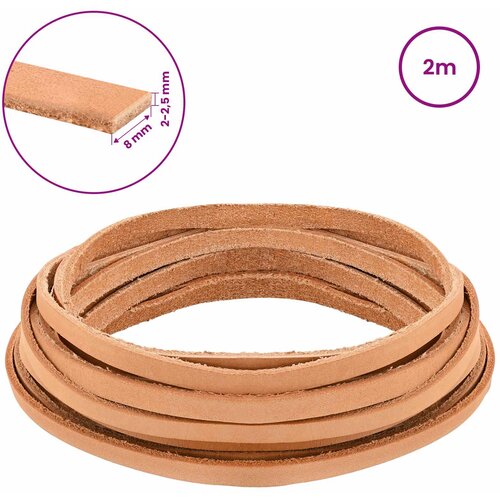  Kožni Remen Svijetlosmeđa 200 x 0,8 cm Koža Slike