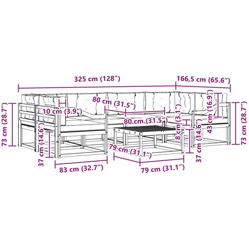  Set vanjskih sofa 5 kom. Bijela i krem Slike