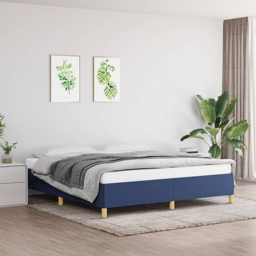The Living Store Posteljni okvir moder 160x200 cm blago - Box Spring Posteljni Okvir, (21517121) Slike