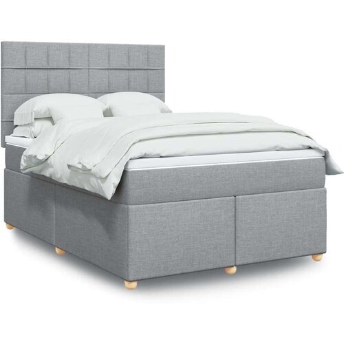  Krevet box spring s madracem svjetlosivi 140x200 cm od tkanine Cijene