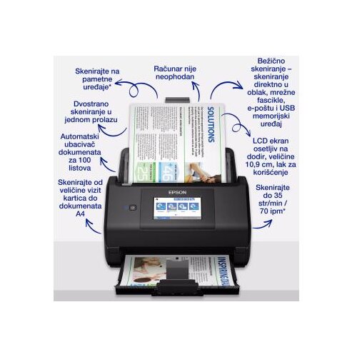  B11B258401 Scanner WorkForce ES-580W, Sheetfed, A4, ADF, 35 ppm, WiFi, USB 2.0 Cene