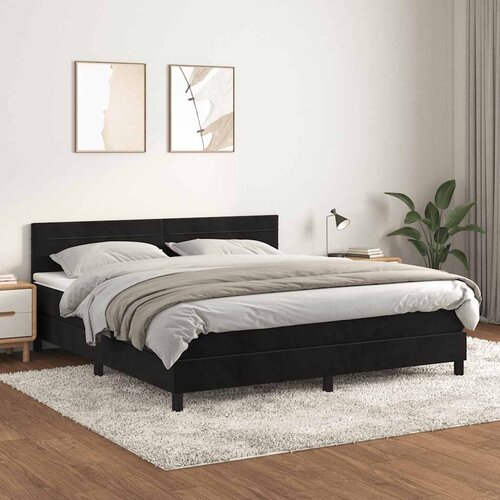  Krevet s oprugama i madracem crni 180x200 cm bar&amp;scaron;unasti Slike