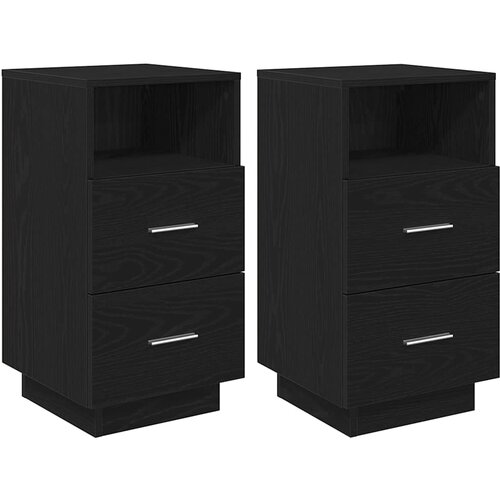 Maison Chic Dvo delni komplet Nočne omarice - Nočne mize z 2 predaloma črna 36x36x68 cm, (21690007) Cene