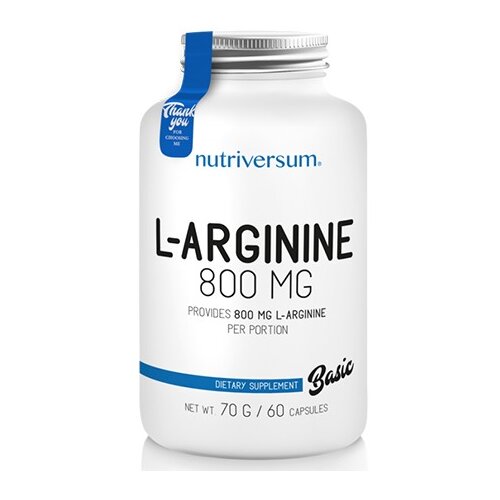 NUTRIVERSUM l-arginin basic 800 mg - 60 kapsula Slike