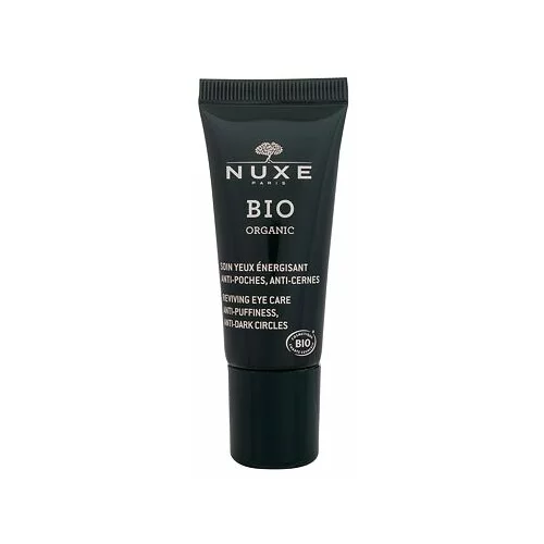 Nuxe Bio Organic Reviving Eye Care vlažilna krema proti temnim kolobarjem in zabuhlosti okoli oči 15 ml za ženske